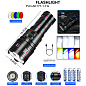 Фонарь NIGHT VISION FLUORESCENCE AK177-1 WHITE LASER LED PM60-TG, 4х18650, Power Bank, индикация заряда, ЗУ Type-C, zoom, 5 фильтров