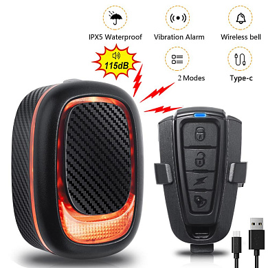 сигнализация с габаритом a5p-led(red), выносная кнопка, waterproof, зу type-c, li-ion акк., звонок, оптом, купить