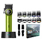 Акумуляторна машинка для стриження (clipper) VGR V-001 GREEN, 10 насадок, 9000 RPM, 4600 mAh, LED light, LED display