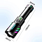 Фонарь NIGHT VISION FLUORESCENCE 1143-WHITE LASER LED PM10-TG, 1x18650, power bank, ЗУ Type-C, zoom