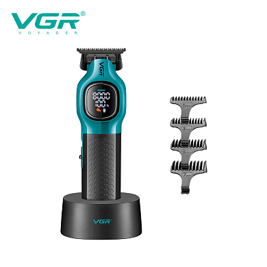 триммер  vgr v-886t green, 4 насадки, led display, 8000rpm, оптом, купить