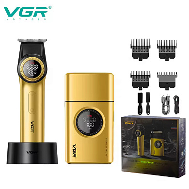 комплект vgr 2 в 1 v-977&v-377 gold, триммер и шейвер, оптом, купить
