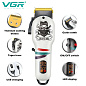 Акумуляторна машника для стриження (clipper) VGR V-699 WHITE, 4 насадки, LED display