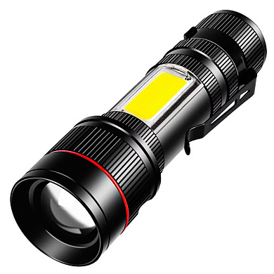 фонарь bl-520-t6+cob, li-ion аккум., зу microusb, zoom, box, оптом, купить