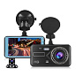 Автомобильный видеорегистратор T672, LCD 4'', TOUCH SCREEN, 2 камеры, 1080P Full HD, металл. корпус
