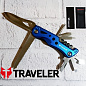Тактический нож Traveler (10 в 1) Мультитул 11см MS002G Black/Blue