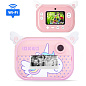 Детский фотоаппарат мгновенной печати YT008, PINK UNICORN с поддержкой microSD card, 3Y+, WiFi 