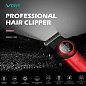 Аккумуляторная машинка для стрижки (clipper) VGR V-001 RED, 10 насадок, 9000 RPM, 4600 mAh, LED light, LED display