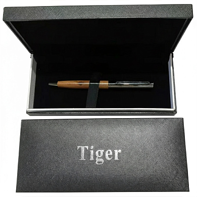 подарочная шариковая ручка tiger в футляре (деревянная) 907, оптом, купить
