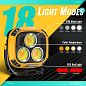 Фонарь кемпинг W891-1-3COB(White+Yellow)+5SMD(Red), Power bank, 2x18650, ЗУ Type-C, магнит, крюк