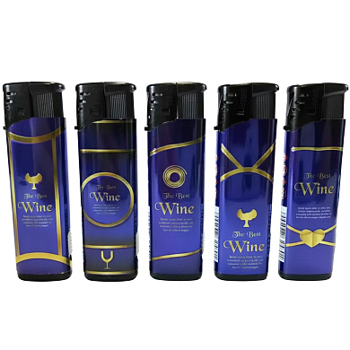 зажигалка пластиковая с фонарем wine (турбо пламя) 1517-1, оптом, купить