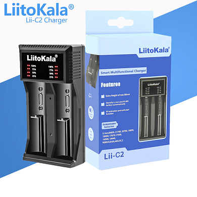 зарядное устройство liitokala lii-c2, 2x21700/ 26650/ 18350/ 16340/ 18500, оптом, купить