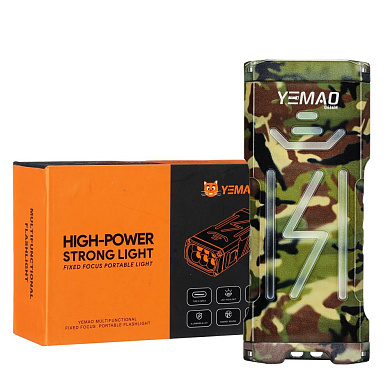 фонарь yemao ym-g666m-6p80, li-ion аккумулятор, power bank, зу type-c, чехол, оптом, купить
