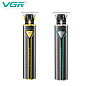 Триммер VGR V-009 GREEN, TURBO-режим, 4 насадки, LED подсветка