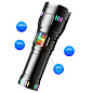 Фонарь NIGHT VISION FLUORESCENCE KEZU G01/AK177D1-WHITE LASER LED PM60-TG, 4х18650, power bank, ЗУ Type-C, zoom