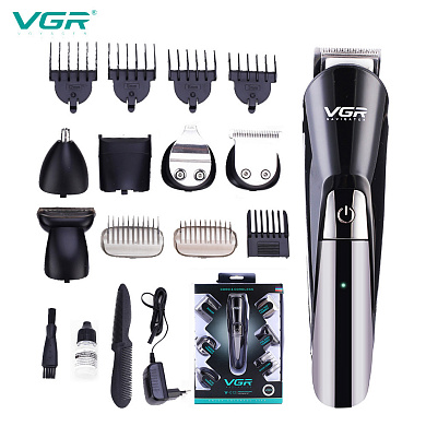 набор для стрижки vgr 6 в 1 v-012, 13 насадок, оптом, купить