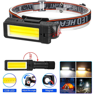 фонарь worklight 2 в 1 5305-cob(white+yellow), li-ion аккумулятор, поворот180º+180º, магнит, зу type-c, оптом, купить
