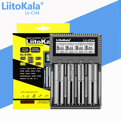зарядное устройство liitokala lii-ch4, 4x26650 /21700 /20700 /18650 /18490 /18350 /17670 /175000 /16340 /14500 /10440 / aa / aaa, оптом, купить