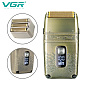 Електробритва VGR V-335 шейвер для сухого та вологого гоління, Waterproof IPX6, потрійне лезо, висувний триммер, LED Display, metal