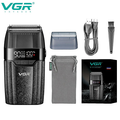 электробритва vgr v-640s шейвер, двойное лезвие, 9000 rpm, led display, оптом, купить