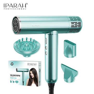 профессиональный фен iparah p-385g green, 3 уровня обдува, 3 уровня температуры, 1600-1900w, оптом, купить