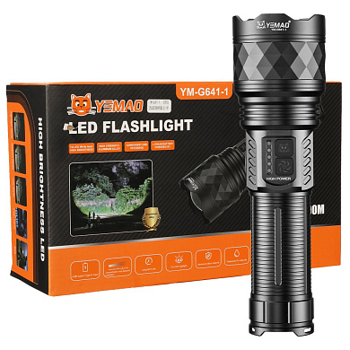 фонарь yemao ym-g641-1 tg 60w, 1x32700, power bank, зу type-c, zoom, кейс, оптом, купить