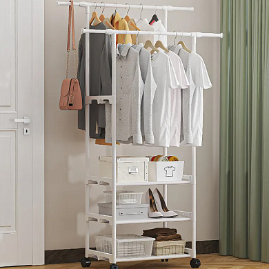 напольная стойка - вешалка для одежды и обуви wh9138-3 white, 95*35*138, оптом, купить