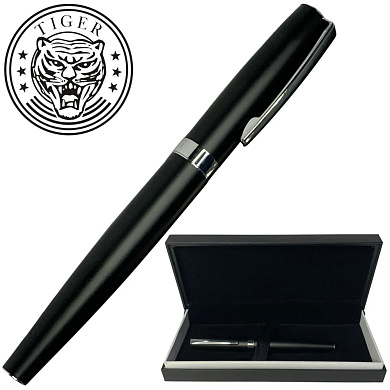 подарочная ручка tiger в футляре (черно-серебристая) 382, оптом, купить