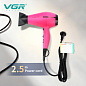 Фен профессиональный VGR V-457 PINK, 2 скорости, 3 температурных режима, 2400 Вт