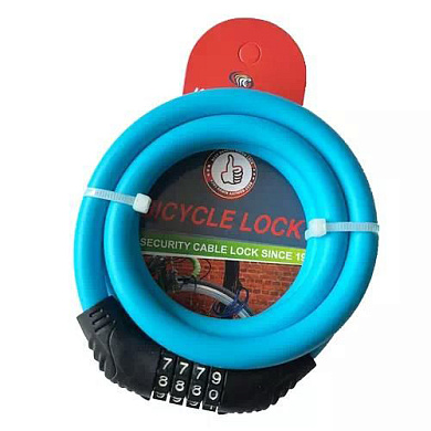 замок велосипедный kihuu lock 2809, 12*80 тросовый, кодовый, оптом, купить
