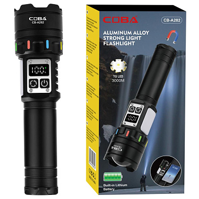 фонарь night vision fluorescence cb-a282-tg+cob, li-ion аккум., power bank, зу type-c, магнит, zoom, box, оптом, купить