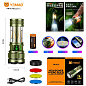 Фонарь YEMAO YM-A19 9LED, 1x26650, Power Bank, ЗУ Type-C, крючек, 3 фильтра, функция лампы