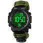 Часы наручные 1845AG SKMEI PARACORD, ARMY GREEN, Compass, термометр, свисток, кресало