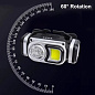 Фонарь налобный HX-T60-5SMD+COB(White+Red), Waterproof, 1x18650, ЗУ Type-C, магнит, Box