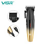 Аккумуляторная машинка для стрижки (clipper) VGR V-003 GOLD, 6 насадок, TURBO режим 9000 RPM, керамическое лезвие, LED display