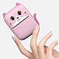 Детский термопринтер A8 Cat printer pink, bluetooth, ЗУ Type-C