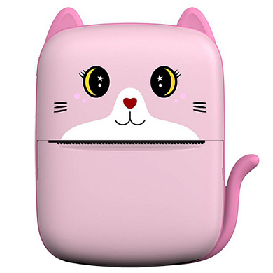 детский термопринтер a8 cat printer pink, bluetooth, зу type-c, оптом, купить