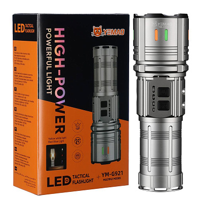 фонарь yemao ym-g921 tg 30w, 1x40700, power bank, зу type-c, zoom, функция лампы, оптом, купить