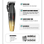 Аккумуляторная машинка для стрижки (clipper) VGR V-003 GOLD, 6 насадок, TURBO режим 9000 RPM, керамическое лезвие, LED display