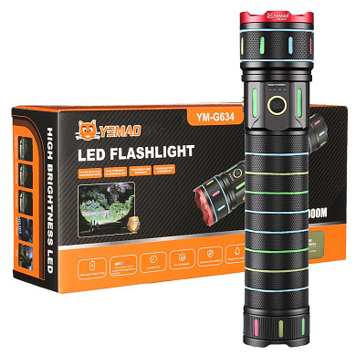 фонарь yemao ym-g634 tg 30w, 1x401350, power bank, зу type-c, zoom, кейс, оптом, купить
