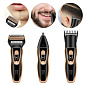 Чоловічий набір Geemy GM-595 3 в 1 для догляду за волоссям, бородою, триммер для носа, бритва, 3 насадки