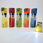 Зажигалка пьезо с фонариком прозрачная разноцветная FENIX LIGHTER 288-47