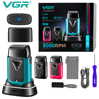 электробритва vgr v-035s шейвер, тройное лезвие, 8000rpm, оптом, купить