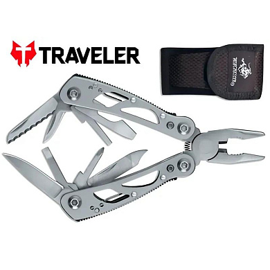 многофункциональный нож (мультитул) traveler mt-982 10 в 1 в чехле  10,5 см , оптом, купить