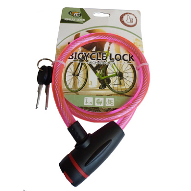 замок велосипедный kihuu lock 187, 12*80 тросовый, 2 ключа, оптом, купить