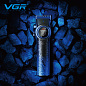 Аккумуляторная машинка для стрижки (clipper) VGR V-001 BLUE, 10 насадок, 9000 RPM, 4600 mAh, LED light, LED display