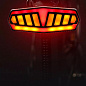 Велофонарь FY-1828 с указанием поворотов (red+yellow), waterproof, ЗУ Type-C, Li-Ion аккум., пульт управления, CR2032