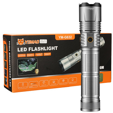 фонарь yemao ym-g632 tg 30w, 1x401350, power bank, зу type-c, zoom, кейс, оптом, купить