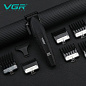 Аккумуляторная машинка для стрижки (clipper) VGR V-640C BLACK, 6 насадок, LED display, 9000RPM