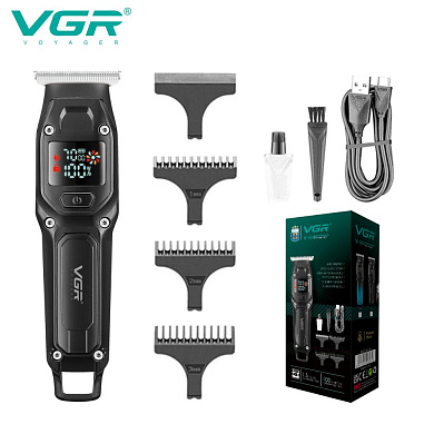 триммер vgr v-964 black, 7000 rpm, 3 насадки, led display, оптом, купить
